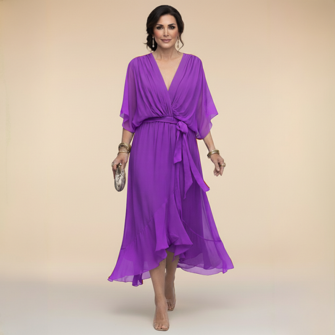Sfumato | Vestido de Chifón con Escote en V