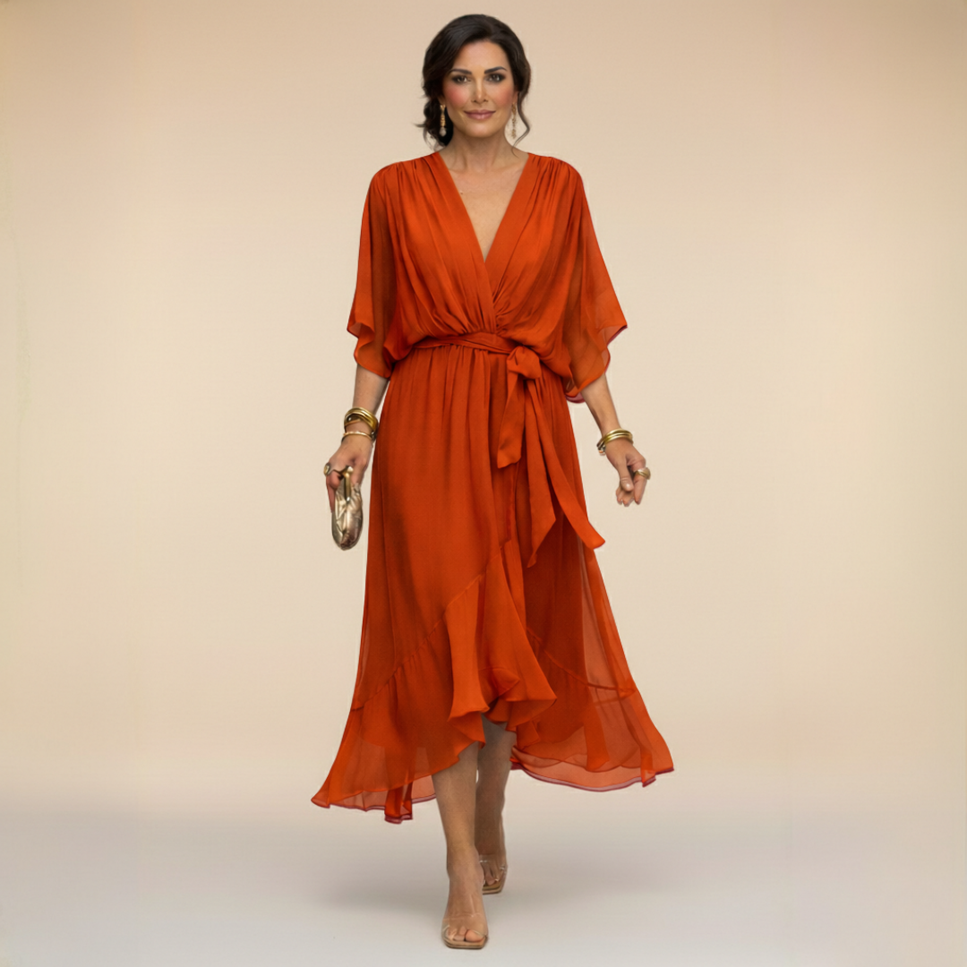 Sfumato | Vestido de Chifón con Escote en V