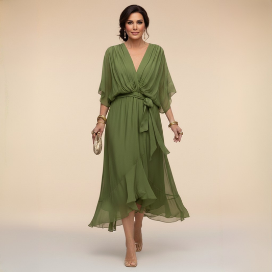 Sfumato | Vestido de Chifón con Escote en V