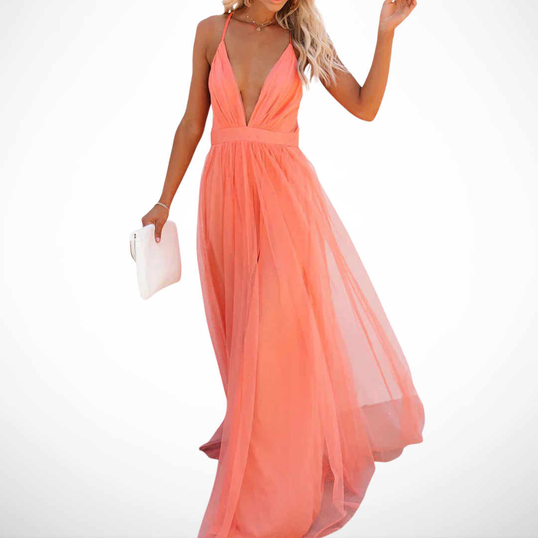 Ginevra | Vestido Maxi Luz Coral