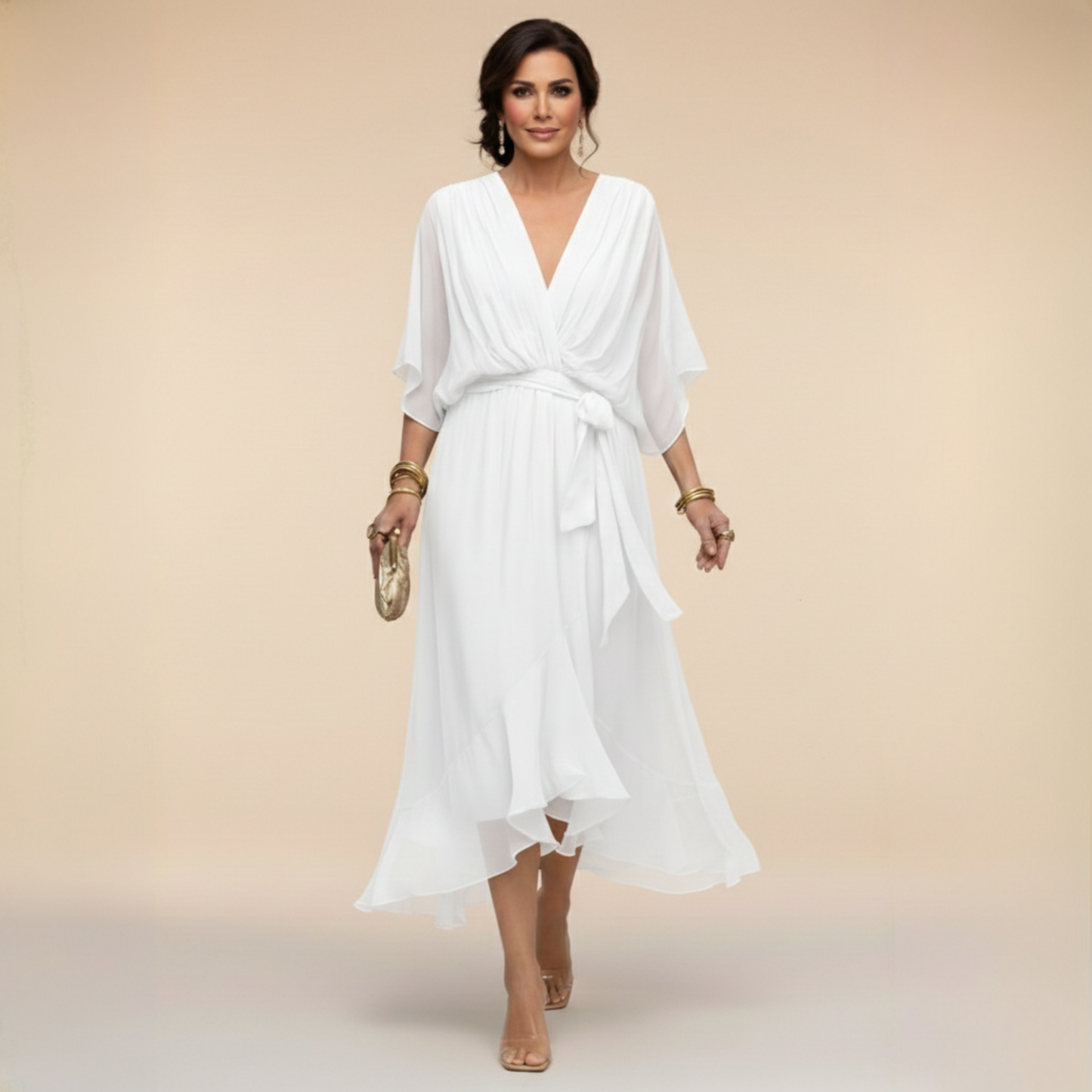 Sfumato | Vestido de Chifón con Escote en V