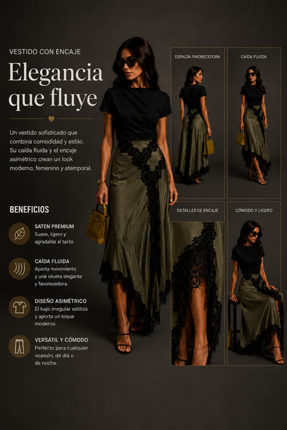 REINA|VESTIDO CON ENCAJE