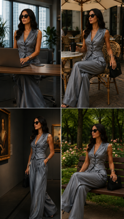 CELESTE|CONJUNTO ELEGANTE