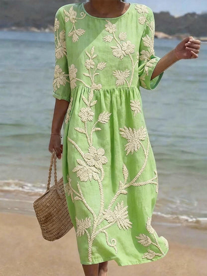 Azzurra | Vestido Vintage Bordado