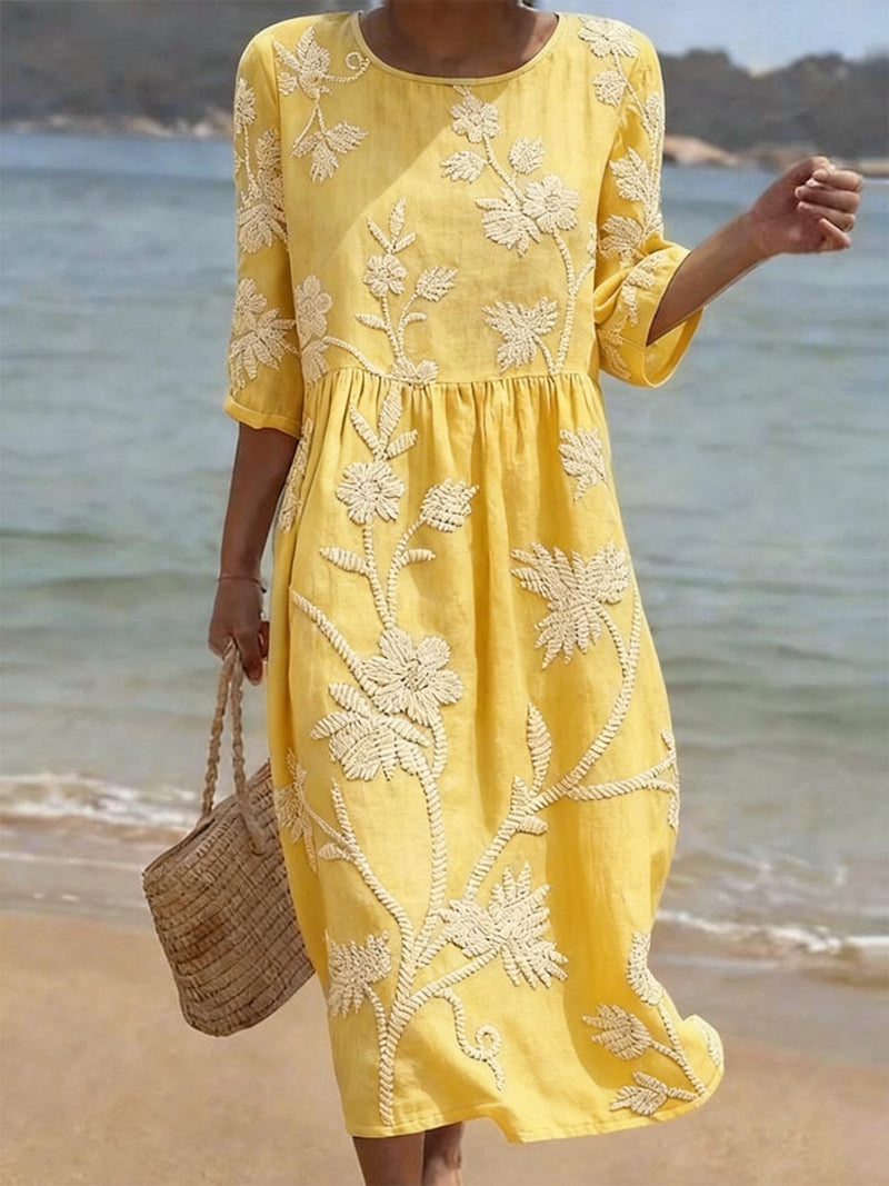 Azzurra | Vestido Vintage Bordado
