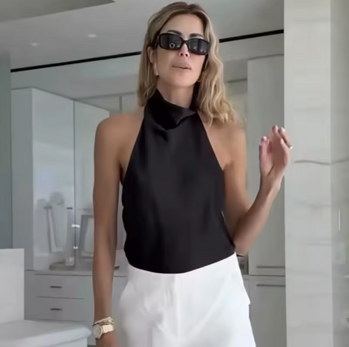 Top Satinado Halter – Sexy & Elegante