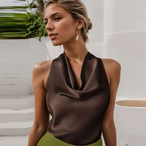 Top Satinado Halter – Sexy & Elegante
