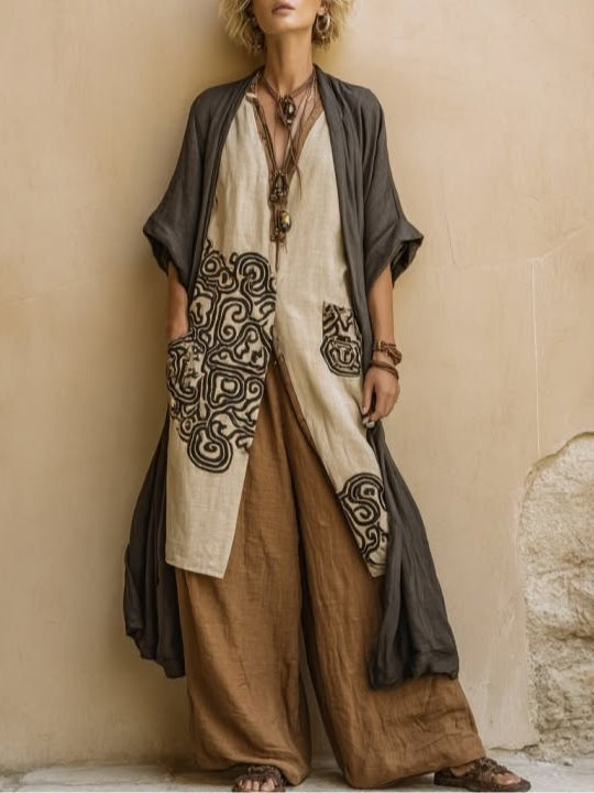 Valentina | Conjunto Boho Largo Bordado