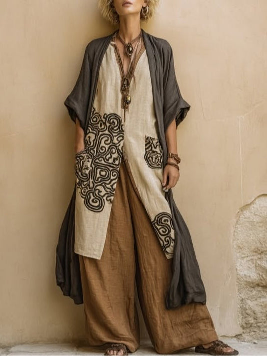 Valentina | Conjunto Boho Largo Bordado