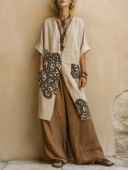 Valentina | Conjunto Boho Largo Bordado