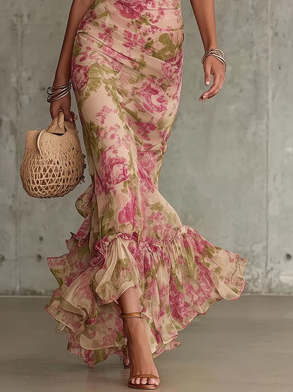 Rosalie™ | Vestido Maxi con Estampado de Rosas Vintage