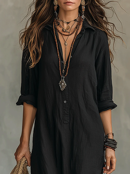 Soline™ | Vestido Maxi Largo con Botones
