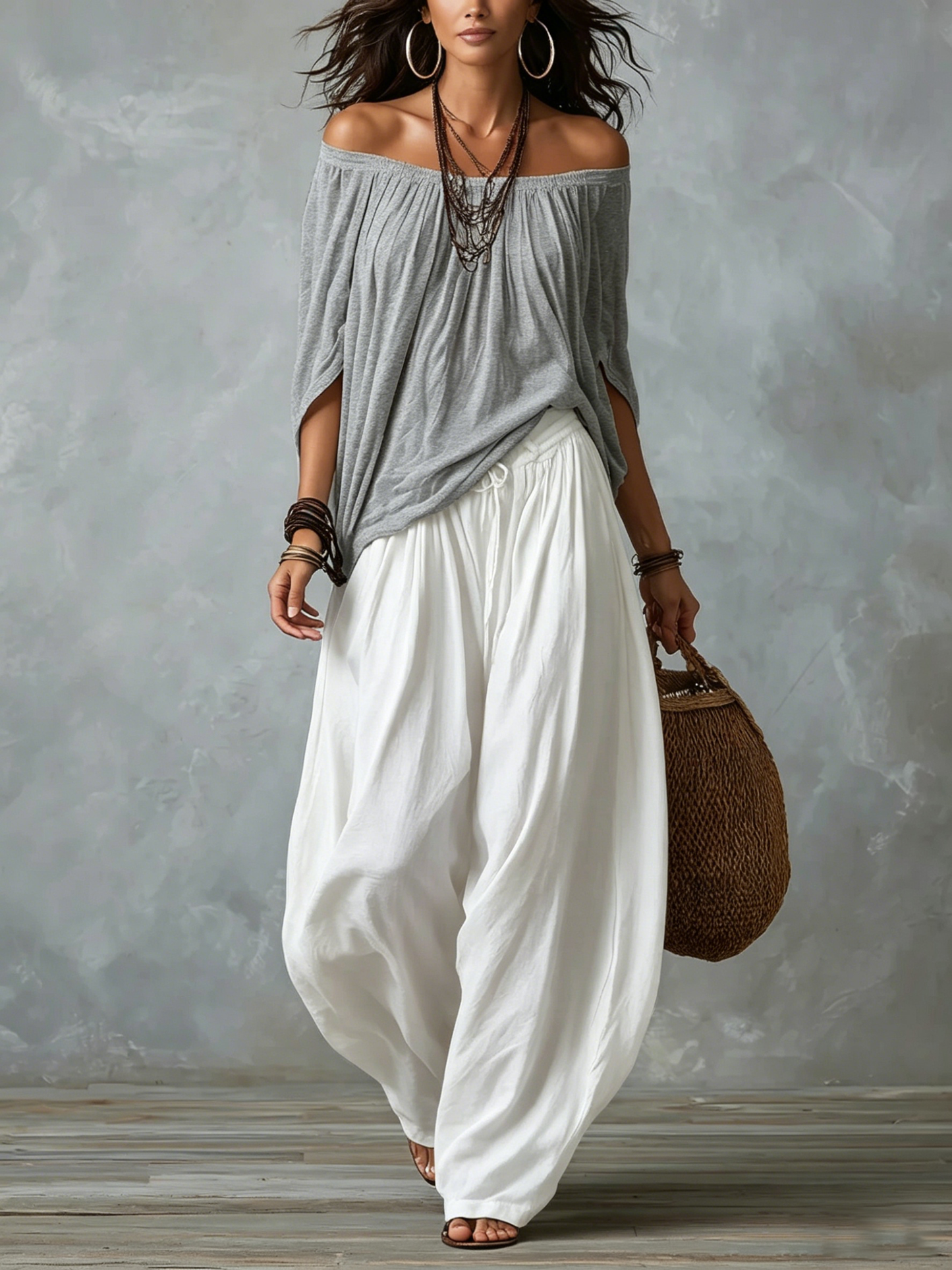 Isabella | Conjunto Boho Fluido con Pantalón Farol
