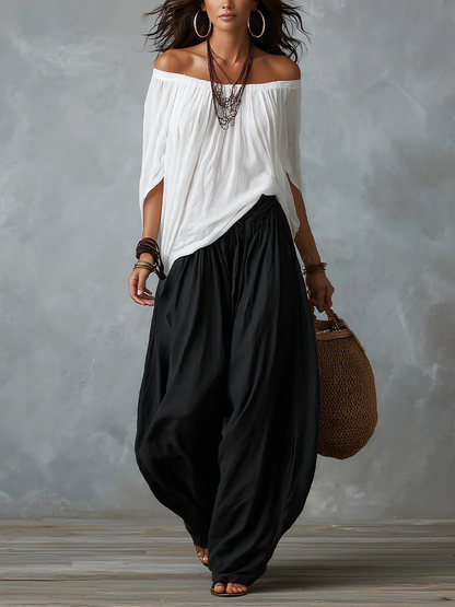 Isabella | Conjunto Boho Fluido con Pantalón Farol