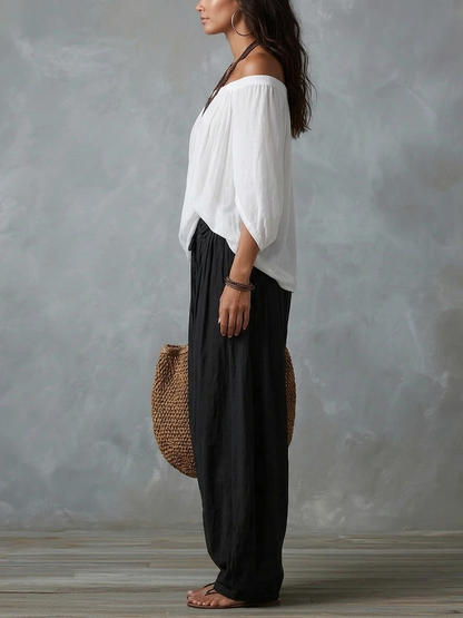 Isabella | Conjunto Boho Fluido con Pantalón Farol