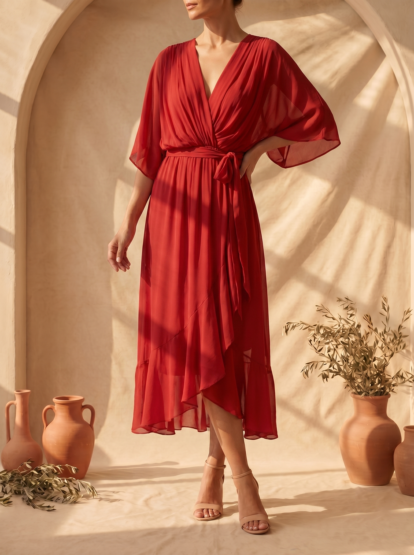 Sfumato | Vestido de Chifón con Escote en V