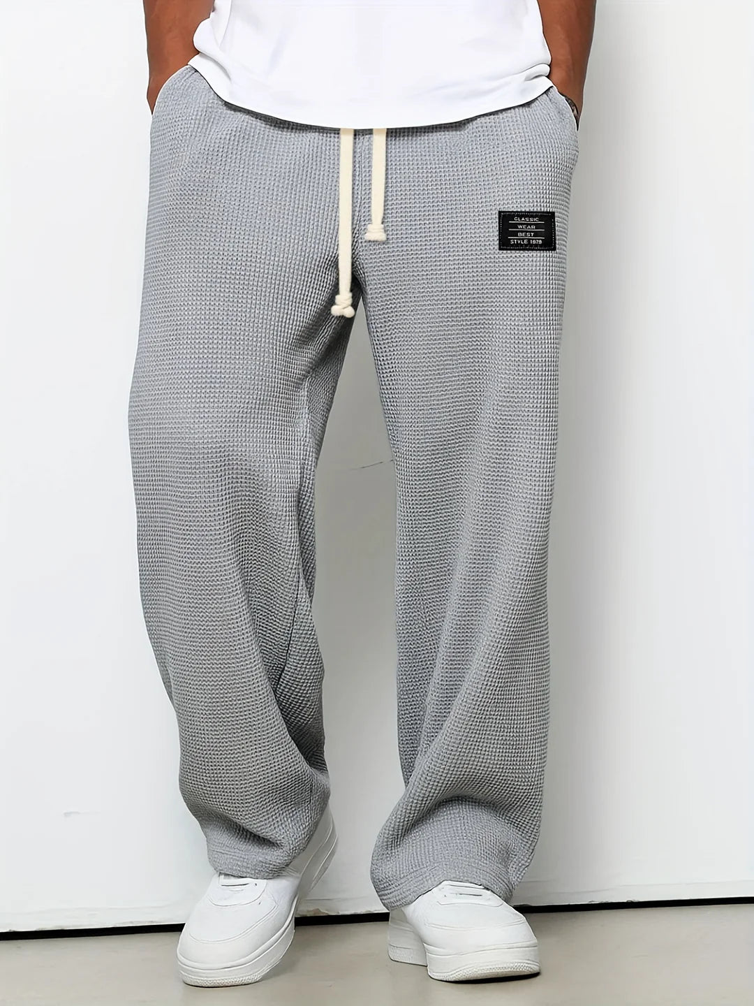 Pantalón Relax Nova Drip – Jogger Wide Leg Texturizado con Cordón