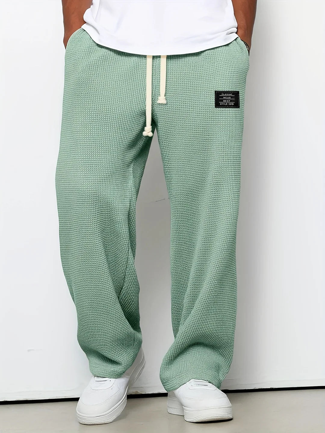 Pantalón Relax Nova Drip – Jogger Wide Leg Texturizado con Cordón