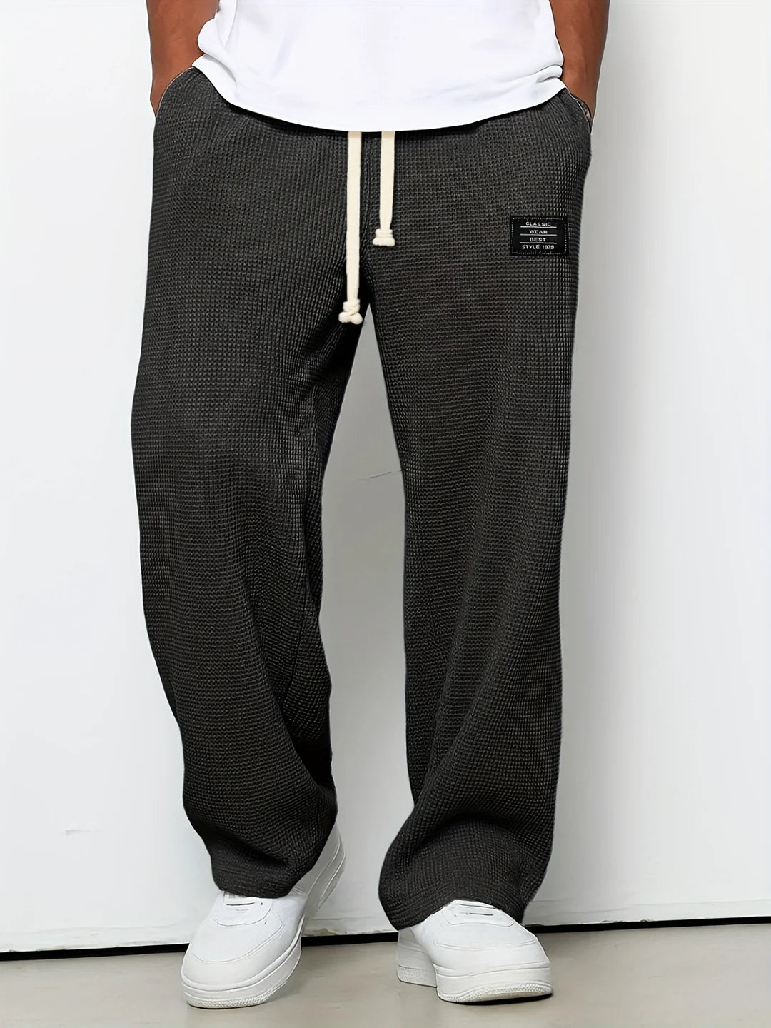 Pantalón Relax Nova Drip – Jogger Wide Leg Texturizado con Cordón